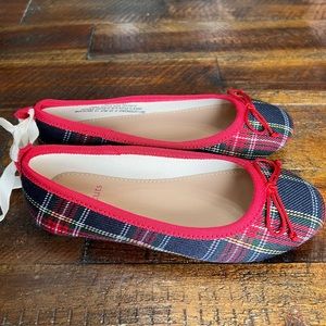 J.crew Crewcuts girls size 11 red plaid flats